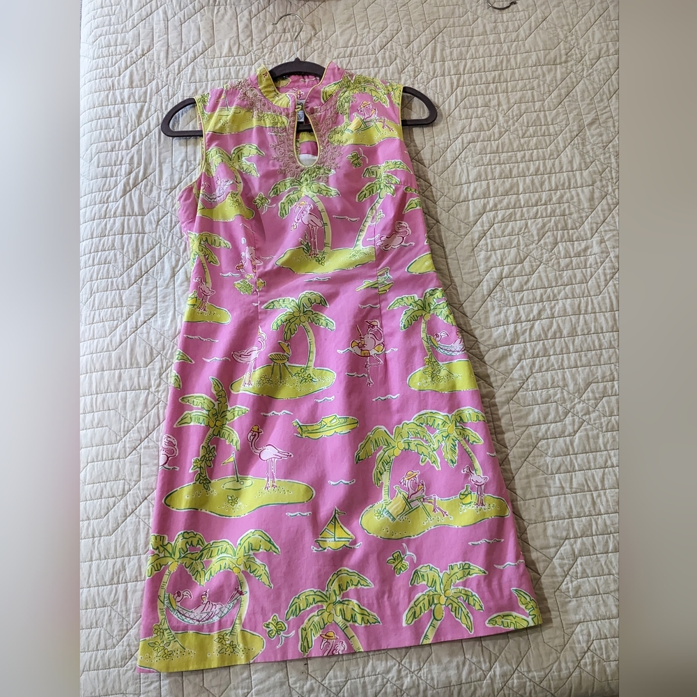 Lily Pulitzer flamingo cotton dress